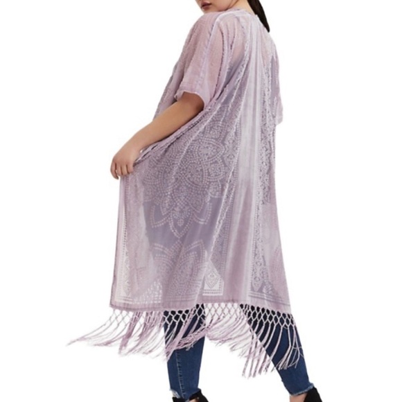 Torrid Women's Plus Size Floral
Velvet Fringe Kimono - Picture 2 of 7
